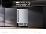 Undercounter Built-in Ice Maker, 80 Lbs/Day Under Counter Ice Maker Machine with Reversible Door V952-SNQRSZBJ80LBQY0EFV3