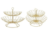 2 Tier Fruit Bowl Modern Nordic Design Geometric Detachable Gold Fruit Basket for Home Decoration V1294-YM0714-3118210368911