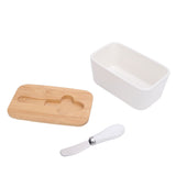 500ml Ceramic Butter Dish with Lid Sealed Freshness Keeping Easy Cleanup Butter Box Container V1294-YM0901-3118250012811