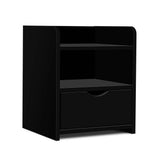 Artiss Bedside Table 1 Drawer with Shelf - FARA Black FURNI-C-BS-TOGO-BK