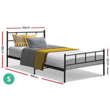 Artiss Bed Frame Single Metal Bed Frame SOL MBED-C-SOL-S-BK