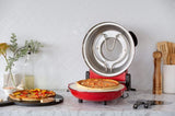 12-inch Pizza Oven with Thermal Control, Timer, Viewing Window, and Removable Stone - Red V196-POR400