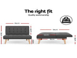 Artiss Sofa Bed Lounge Chair Couch 1 Seater Recliner Futon Bed Set Linen Grey SBED-E-SOLO86-GY