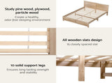 RoomSense Double 30cm Latex Mattress Medium Firm Bundle, Pine Bed Frame XFKF-1667-OATMEAL-D
