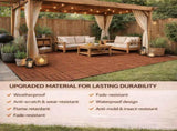 10PCS Interlocking Patio Deck Tiles 30cm x 30cm Outdoor Wood Flooring for Patio Garden Balcony V324-DTWPC-30-ORA-10P