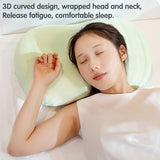 21.6*13.7*3.5inch Ice Silk Neck Support Pillow,Soft Ergonomic Memory Foam Pillow for Side V1107-115-40144-GRN2