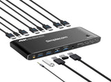 Simplecom KM430 Dual HDMI Monitor KVM Switch for 2 Computers with 4-Port USB Hub 4K60Hz Keyboard V28-SIMKM430