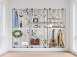 3 Packs Grid Wall Panels, 610 x 1828 mm Wire Grid Panels Display Rack, Wall-Mounted Art Display V952-BGWGQ7080INC1MICW001V0