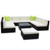 Gardeon 10-Piece Outdoor Sofa Set Wicker Couch Lounge Setting 9 Seater FF-SOFA-BK-10PC-ABCE-N