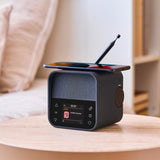 Lexon Oslo Dab & Fm Alarm Clock Radio / Bluetooth Speaker / Wireless Charger - Black V398-LD-LA130N