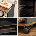 3-Drawer File Cabinet with Open Compartments for A4 Rustic Brown and Black V178-11543