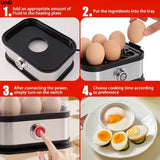 Multifunctional Electric Egg Cooker Holds 6 Eggs, Timer Control, Soft to Firm Doneness, Quick V1232-ZDQ-001