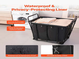Laundry Cart, Rolling Grocery Utility Cart with Waterproof Liner & Swivel Wheels, 118 KG Large Load V952-XYC2LKSJSCL04UN2C001V0