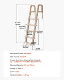 5-Step Inclined Robust Pool Ladder of 2 Handrails for 1219.2-1371.6mm Pool V952-DXYCTTBGGSLHJ6UMVV0