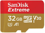 SANDISK SDSQXAF-032G-GN6MN 32GB MICRO SDHC EXTREME A1 V30, UHS-I/ U3, 100MB/s ,NO SD ADAPTER V28-SDSQXAF-032G-GN6MN