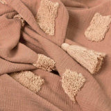 J Elliot Home Quinn 100% Cotton Textured Throw 130 x 160 cm Clay Pink & Soft Pink V442-IDC-THROW-QUINN-CLAYPINK-RE