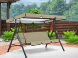Garden Swing Seat Cover Set Replacement Canopy and Cushion Cover Weather Resistant Fabric for Double V1366-AZ2-W-14873