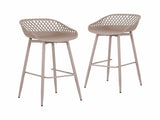 Gardeon 2PC Outdoor Bar Stools Plastic Metal Dining Chair Patio Furniture Coffee ODF-BA-CHAIR-PP-CO-2X