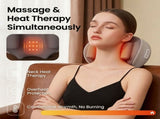 Wireless Neck and Shoulder Kneading Massage Pillow with Ergonomic Contour Design for Home Office and V1341-ZY-L7XUXG79-TAUPE
