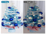 With LED String Light, Mini Christmas Tree, Tabletop Artificial Christmas Tree with Ornaments V1107-128-16524-BLU-45CM