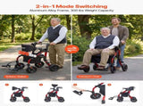 2-in-1 Rollator Walker & Transport Chair for Seniors, Foldable Rolling Walker Wheelchair, V952-EHYZXQHSLHJ1ZK7KY001V0