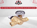 RV Water Pressure Regulator with Adjustable 3/4" Hose Valve - RV Water Pressure Regulator with V1189-HB001WSRF00006