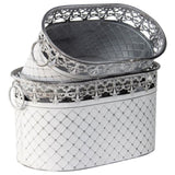 Set 2 French Country Oval Planter / Storage 40cm V637-13306PLN