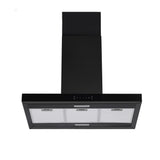 Devanti 90cm Island Rangehood Ceiling-Mounted 3-Speed Touch Control LED Black RH-ISL-90-BK