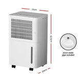 Devanti Dehumidifier 12L Air Purifier White DH-B-12L-WH