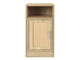 Levede Narrow Bedside Table 2 Pcs with Storage Boho Rattan Wood NI1099-2PC-AU