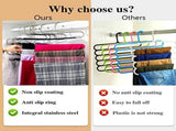 Pants Hangers Space Saving,3 Pack S-Type Non-Slip Stainless Steel Clothes Pants Hangers Closet V1192-AZ-W-31940