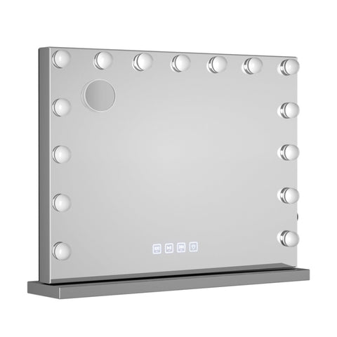 Embellir Bluetooth Makeup Mirror 58x46cm Hollywood Vanity with LED Light Wall MM-E-FRAMELS-5846-GS-BT