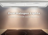 EUROCHEF 60cm Fixed Stainless Steel Rangehood, Quiet 3-Speed, 4-Layer Dishwashable Filters, Halogen V219-RGHFIXEC67FA