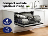 Devanti 6-Place Setting Benchtop Dishwasher 50cm Black BDW-6-CD-BK