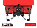 7HP Tiller Cultivator 4 Strokes Rotating Tines Power Handheld Rotary Hoe 4 Blades V379-TILLRCLTR7