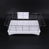 Stainless Steel Dish Drainer Drying Rack With 3-Piece Set Removable Rust Proof Utensil Holde For V1366-AZ2-W-16288