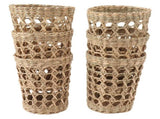 6 PCS Woven Cup Holders Anti Scald Hollow Straw Woven Glass Cup Sleeve for Glass Bottles Plastic V1294-YM0706-3118230180611
