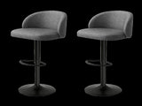 Levede 4x Bar Stool Swivel Gas Lift PU Leather Grey BR1066-2-DGX2