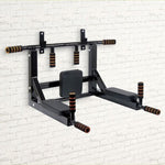 Heavy Duty Wall Mounted Power Station - Knee Raise - Pull Up - Chin Up -Dips Bar V63-833631