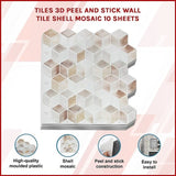 Tiles 3D Peel and Stick Wall Tile Shell Mosaic 10 Sheets V63-837121