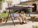 3 Seater Patio Swing Canopy And Cushion Cover Set, Waterproof Dustproof Outdoor Furniture Protector, V1369-AZ3-W-15190