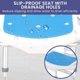Orthonica Compact & Foldable Shower Chair w/Height Adjustable Aluminium Frame Non Slip Feet HDP SHC-MAS-ALU-54L