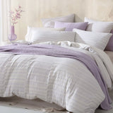 Platinum Collection Balmoral Lilac 100% Cotton Woven Check Stripes Quilt Cover Set King V442-LED-QUILTCS-BALMORAL-LILAC-KI