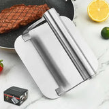 Stainless Steel Burger Press with Flat Base and Handle for Smash Burgers, Grills, Stovetops, Home V1189-LC-HW-00548