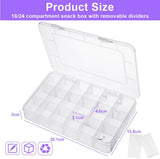 18-Compartment Snack Box, 2 Pieces Snack Plates with Lids for Candy, Nuts, Snacks, Adjustable V1237-ZY-203-0248