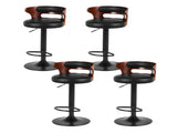 Artiss 4x Bar Stools Gas Lift Faux Leather BA-TW-8005-BKX4