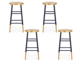 Artiss 4x Bar Stools Metal Gold Navy BA-U-5005-NAGDX4