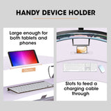 FORTIA Desk Riser 90cm Wide Adjustable Sit to Stand, for Dual Monitor, Keyboard, Laptop, White V219-ADKRISFO96WB
