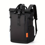 Roll-Top Backpack Travel Backpack Water-Resistant Backpack Unisex Backpack - White - Size M V1347-127-40736-WHT-M