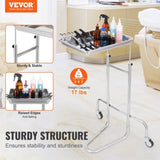 VEVOR Stainless Steel Lab Cart with Single Tray & 2 Silent Wheels for Lab Clinic V952-SYSTCECKFSS2HAV26V0